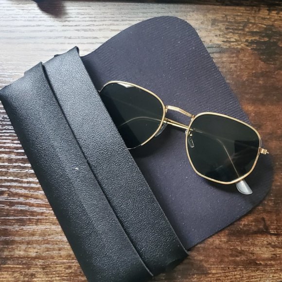 Metal Classic Vintage Sunglasses | Luxury Designer Modern Hexagonal Sunglasses - Picture 7 of 8